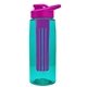 the flair - 26 oz transparent tritan(tm) bottle with drink thru lid, large infuser, and digital imprint