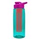 the flair - 26 oz transparent tritan(tm) bottle with drink thru lid, large infuser, and digital imprint