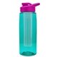 the flair - 26 oz transparent tritan(tm) bottle with drink thru lid, large infuser, and digital imprint