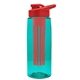 the flair - 26 oz transparent tritan(tm) bottle with drink thru lid, large infuser, and digital imprint