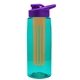 the flair - 26 oz transparent tritan(tm) bottle with drink thru lid, large infuser, and digital imprint