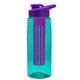 the flair - 26 oz transparent tritan(tm) bottle with drink thru lid, large infuser, and digital imprint