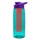 the flair - 26 oz transparent tritan(tm) bottle with drink thru lid, large infuser, and digital imprint