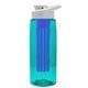 the flair - 26 oz transparent tritan(tm) bottle with drink thru lid, large infuser, and digital imprint