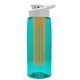 the flair - 26 oz transparent tritan(tm) bottle with drink thru lid, large infuser, and digital imprint