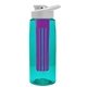 the flair - 26 oz transparent tritan(tm) bottle with drink thru lid, large infuser, and digital imprint