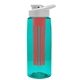 the flair - 26 oz transparent tritan(tm) bottle with drink thru lid, large infuser, and digital imprint