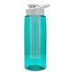 the flair - 26 oz transparent tritan(tm) bottle with drink thru lid, large infuser, and digital imprint