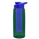the flair - 26 oz transparent tritan(tm) bottle with drink thru lid, large infuser, and digital imprint