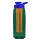 the flair - 26 oz transparent tritan(tm) bottle with drink thru lid, large infuser, and digital imprint