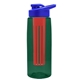 the flair - 26 oz transparent tritan(tm) bottle with drink thru lid, large infuser, and digital imprint