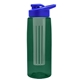 the flair - 26 oz transparent tritan(tm) bottle with drink thru lid, large infuser, and digital imprint