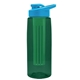 the flair - 26 oz transparent tritan(tm) bottle with drink thru lid, large infuser, and digital imprint