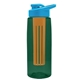 the flair - 26 oz transparent tritan(tm) bottle with drink thru lid, large infuser, and digital imprint