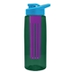 the flair - 26 oz transparent tritan(tm) bottle with drink thru lid, large infuser, and digital imprint