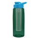 the flair - 26 oz transparent tritan(tm) bottle with drink thru lid, large infuser, and digital imprint
