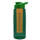 the flair - 26 oz transparent tritan(tm) bottle with drink thru lid, large infuser, and digital imprint