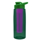 the flair - 26 oz transparent tritan(tm) bottle with drink thru lid, large infuser, and digital imprint