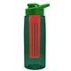 the flair - 26 oz transparent tritan(tm) bottle with drink thru lid, large infuser, and digital imprint
