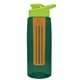 the flair - 26 oz transparent tritan(tm) bottle with drink thru lid, large infuser, and digital imprint