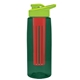 the flair - 26 oz transparent tritan(tm) bottle with drink thru lid, large infuser, and digital imprint