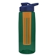 the flair - 26 oz transparent tritan(tm) bottle with drink thru lid, large infuser, and digital imprint