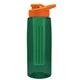 the flair - 26 oz transparent tritan(tm) bottle with drink thru lid, large infuser, and digital imprint
