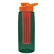 the flair - 26 oz transparent tritan(tm) bottle with drink thru lid, large infuser, and digital imprint