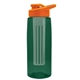 the flair - 26 oz transparent tritan(tm) bottle with drink thru lid, large infuser, and digital imprint