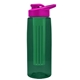 the flair - 26 oz transparent tritan(tm) bottle with drink thru lid, large infuser, and digital imprint