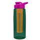 the flair - 26 oz transparent tritan(tm) bottle with drink thru lid, large infuser, and digital imprint
