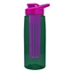 the flair - 26 oz transparent tritan(tm) bottle with drink thru lid, large infuser, and digital imprint