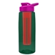 the flair - 26 oz transparent tritan(tm) bottle with drink thru lid, large infuser, and digital imprint