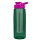 the flair - 26 oz transparent tritan(tm) bottle with drink thru lid, large infuser, and digital imprint