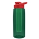 the flair - 26 oz transparent tritan(tm) bottle with drink thru lid, large infuser, and digital imprint