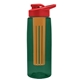 the flair - 26 oz transparent tritan(tm) bottle with drink thru lid, large infuser, and digital imprint