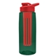 the flair - 26 oz transparent tritan(tm) bottle with drink thru lid, large infuser, and digital imprint