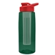 the flair - 26 oz transparent tritan(tm) bottle with drink thru lid, large infuser, and digital imprint