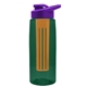 the flair - 26 oz transparent tritan(tm) bottle with drink thru lid, large infuser, and digital imprint