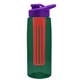 the flair - 26 oz transparent tritan(tm) bottle with drink thru lid, large infuser, and digital imprint
