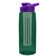 the flair - 26 oz transparent tritan(tm) bottle with drink thru lid, large infuser, and digital imprint