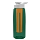 the flair - 26 oz transparent tritan(tm) bottle with drink thru lid, large infuser, and digital imprint