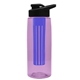 the flair - 26 oz transparent tritan(tm) bottle with drink thru lid, large infuser, and digital imprint