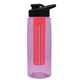 the flair - 26 oz transparent tritan(tm) bottle with drink thru lid, large infuser, and digital imprint