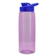 the flair - 26 oz transparent tritan(tm) bottle with drink thru lid, large infuser, and digital imprint