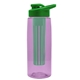 the flair - 26 oz transparent tritan(tm) bottle with drink thru lid, large infuser, and digital imprint