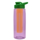 the flair - 26 oz transparent tritan(tm) bottle with drink thru lid, large infuser, and digital imprint