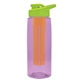 the flair - 26 oz transparent tritan(tm) bottle with drink thru lid, large infuser, and digital imprint