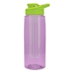 the flair - 26 oz transparent tritan(tm) bottle with drink thru lid, large infuser, and digital imprint