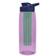 the flair - 26 oz transparent tritan(tm) bottle with drink thru lid, large infuser, and digital imprint